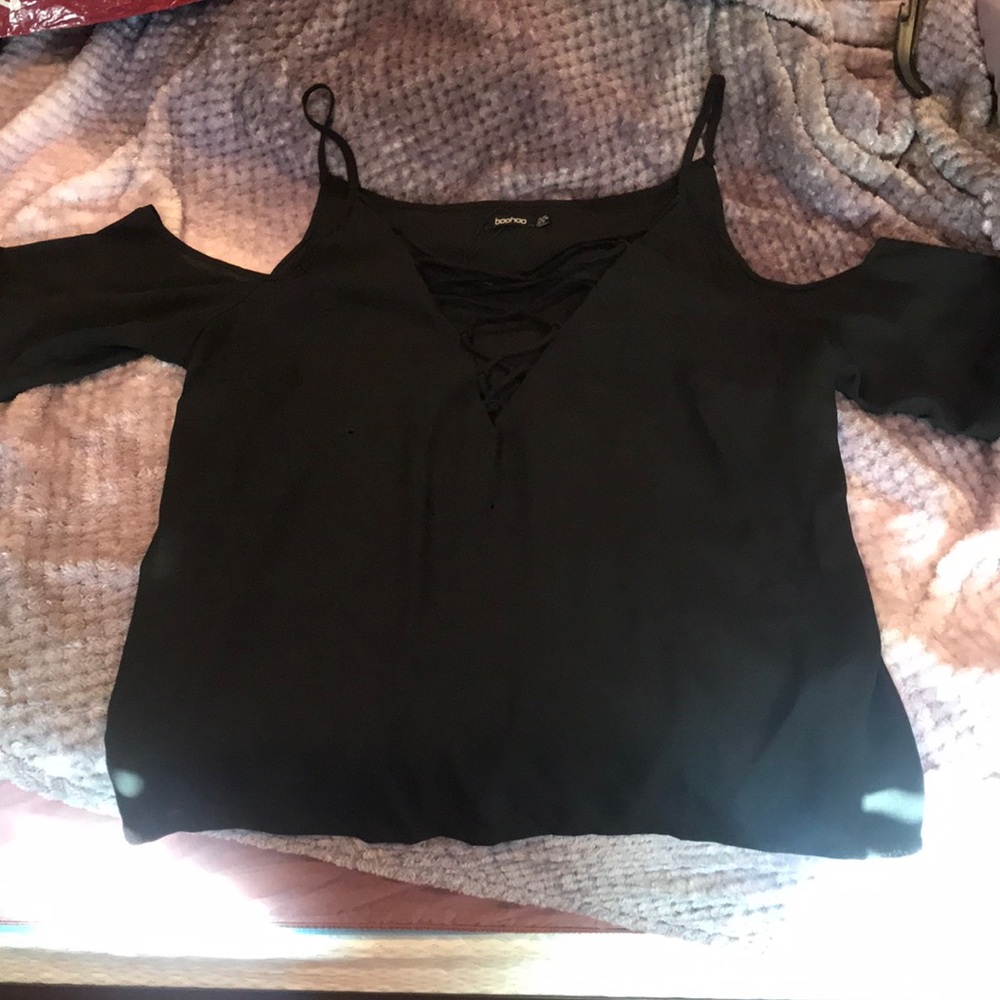 Boohoo cold shoulder top